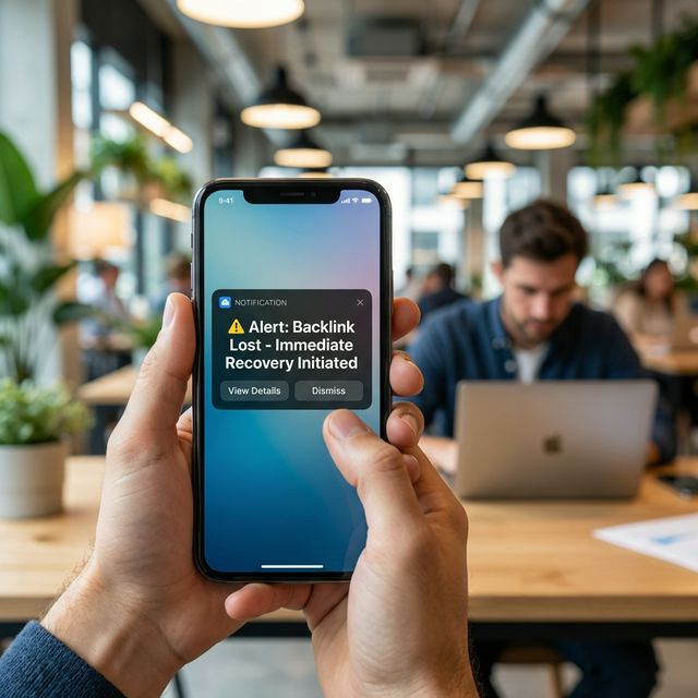 Real-time backlink loss alert on a smartphone