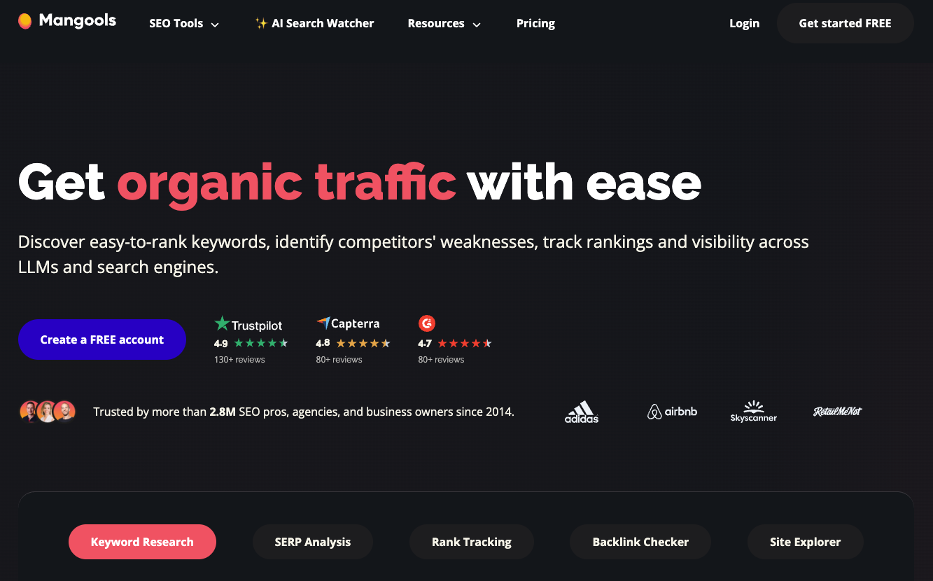 Screenshot of Mangools